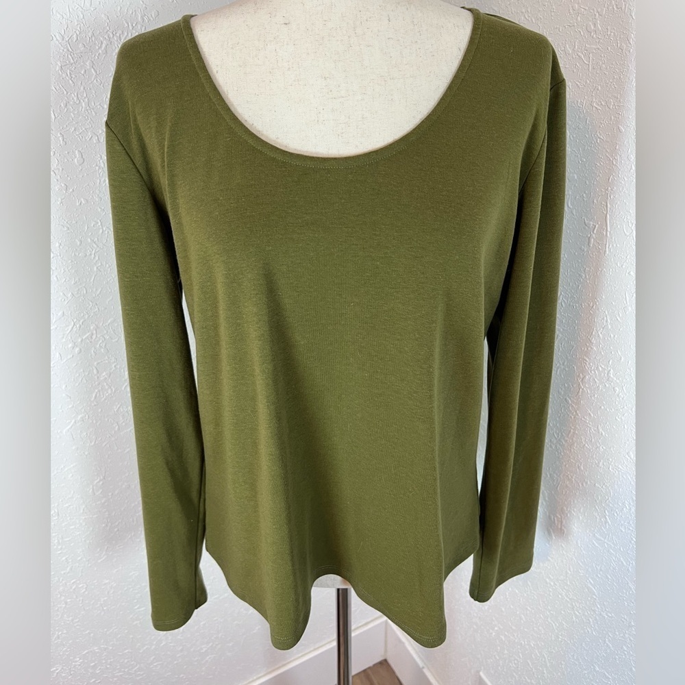 CLEAR-OUT GISY Long Sleeve Olive Green Top